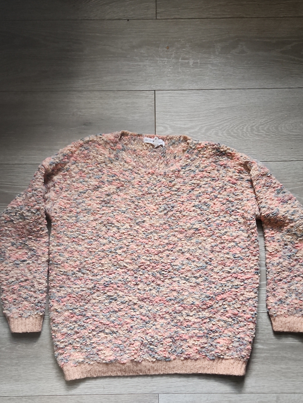 ​BCBGeneration Pastel Confetti Popcorn Loop Knit Slouchy Sweater M/L